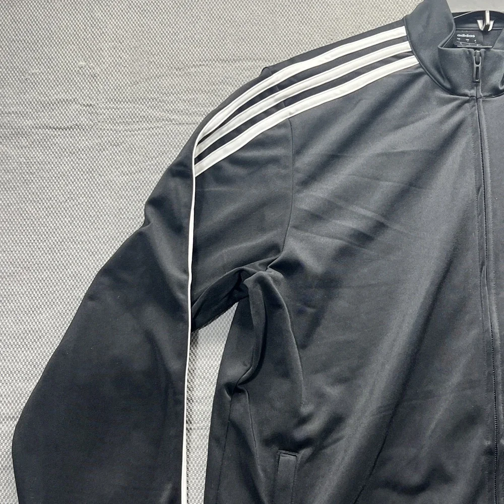 Adidas‎ Essential 3S Track Jacket Men's Full Zip Black DQ3070 Size Large